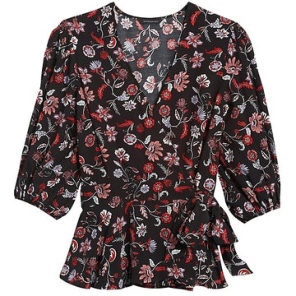 Banana Republic wrap peplum top NWT